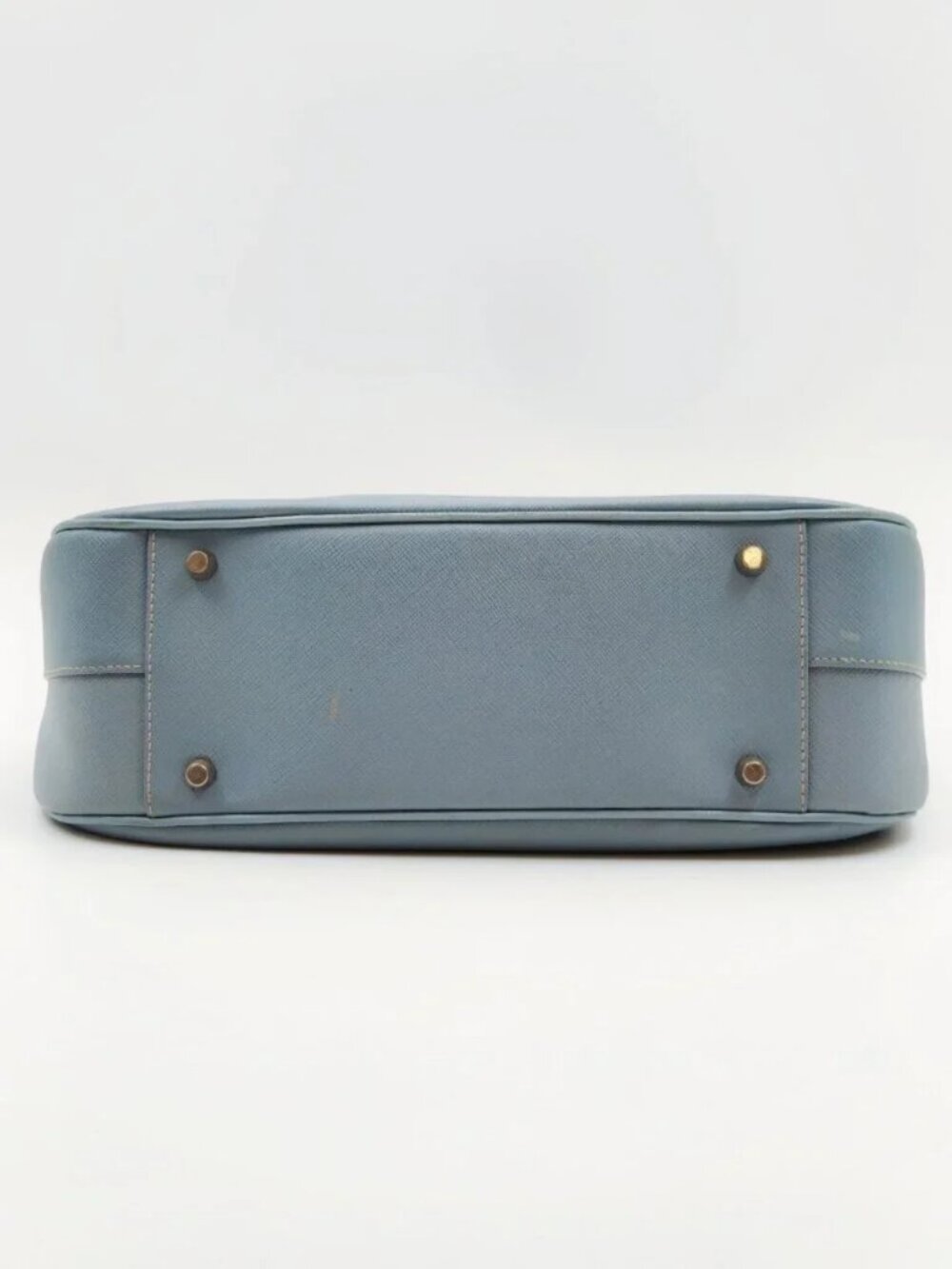 Prada Saffiano Lux Light Blue Leather Shoulder Bag Hobo Purse - Picture 7 of 13